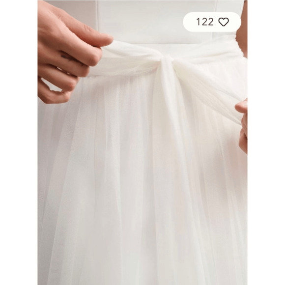 Anthropologie BHLDN Watters Danbury Tulle A Line Bridal Overskirt Mesh 22W Ivory - Picture 3 of 8